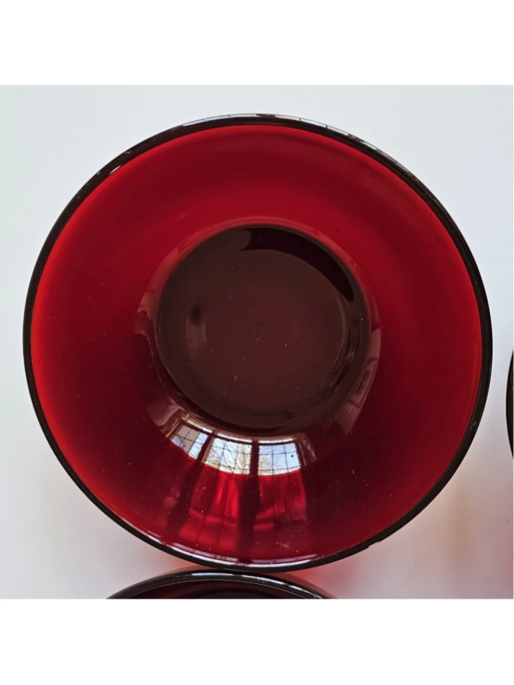 Vintage Anchor Hocking Ruby Red Glass Small Bowls – Set of 4 – 4.5